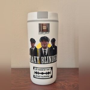Peaky Blinders insulated travel 20oz mug tumbler white grey lid NEW